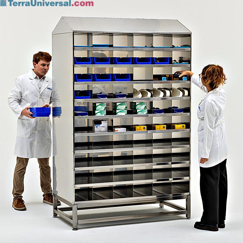 High-capacity design has 60 slots on each side for easy bulk organization  |  9600-73D displayed