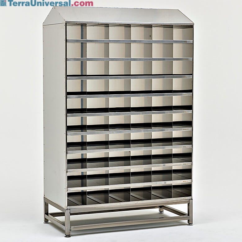 BioSafe® double sided multifunctional storage system constructed with 304 stainless steel | 9600-73D displayed