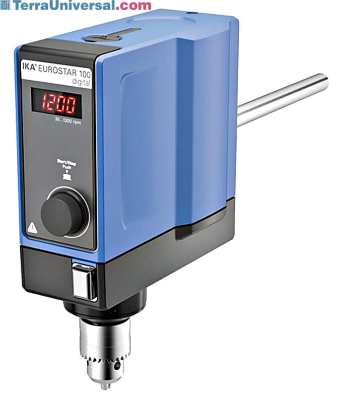 Ideal for high volume applications, the EUROSTAR 100 digital Overhead Stirrer features a 100L capacity and handles materials with a 70,000 mPas viscosity | 6926-94 displayed