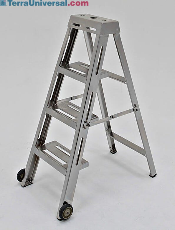 Stainless Steel Cleanroom Folding Ladder  |  2805-64 displayed