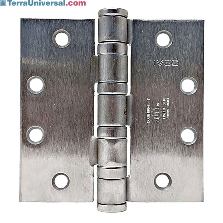 This heavy-weight ball-bearing hinge protects doors with a built-in, non-removable security pin  |  5050-09 displayed