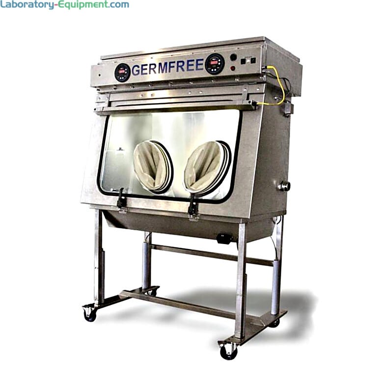 Germfree’s VersaFlow™ Compounding Aseptic Isolator provides an ISO 5 environment for compounding sterile pharmaceuticals (2-port model shown)  |  5607-19 displayed