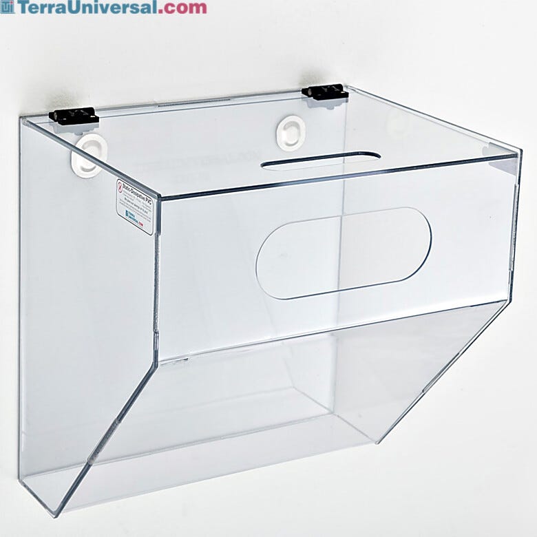 Static dissipative PVC wall mounted single compartment glove dispenser | 4950-74 displayed