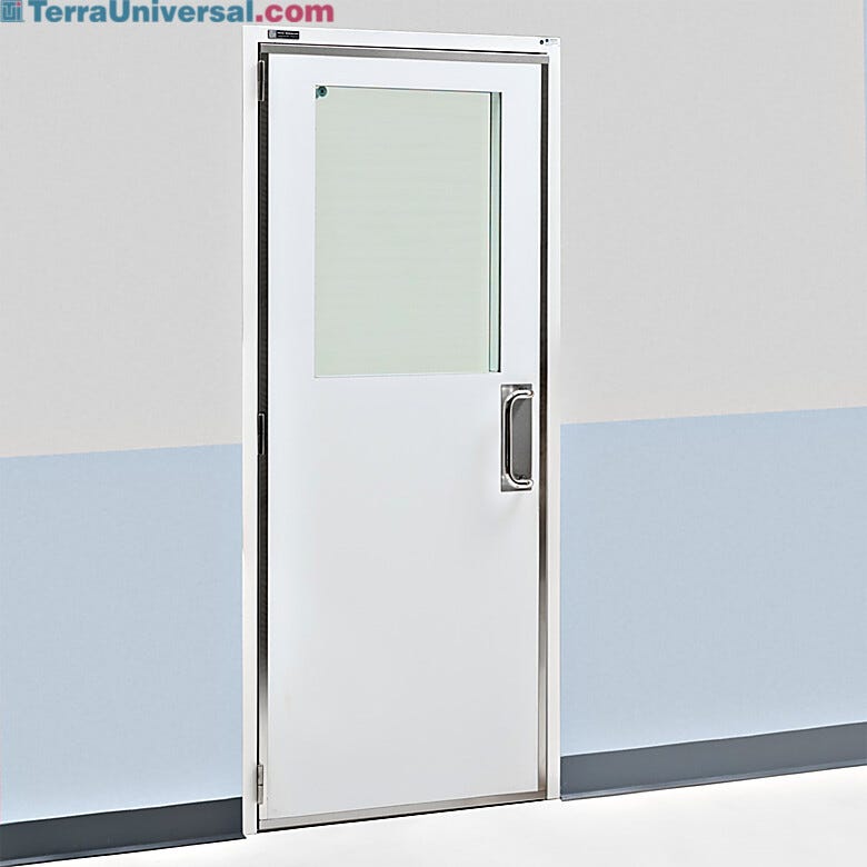 Lightweight, sturdy cleanroom door with uPVC panels suitable for environments needing cGMP compliance | 6603-76A displayed