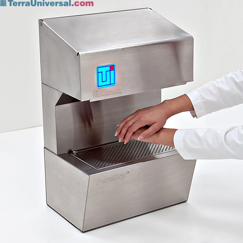 PureDry™ Recirculating Hand Dryers feature ULPA filtration and an integral air return that captures moisture