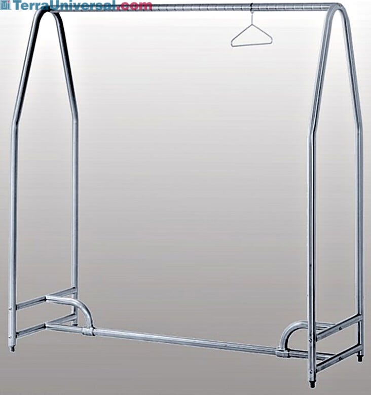 Electropolished Stainless Steel Free Standing Garmet Rack | 5656-34 displayed