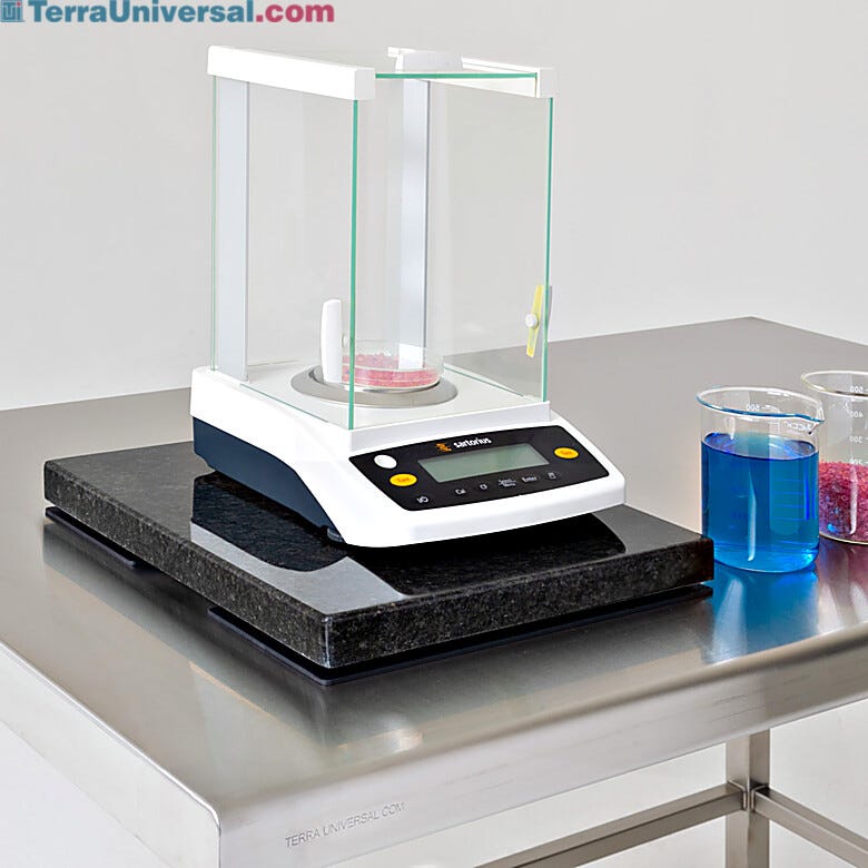 Granite vibration isolators are ideal for precision electronic weighing scales, and microscopes | 1580-20 displayed