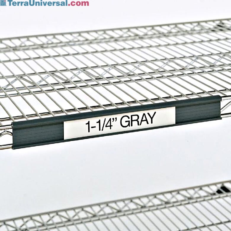 Grey plastic shelf marker for InterMetro carts and shelving  |  1303-52 displayed