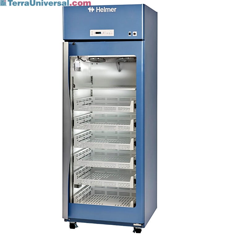 GX Horizon 1-Door Pharmacy Refrigerators with OptiCool and digital microprocessor include 1 ventilated shelf and 6 drawers; in 20.2 and 25.5 cu. ft. models  |  6707-26A displayed