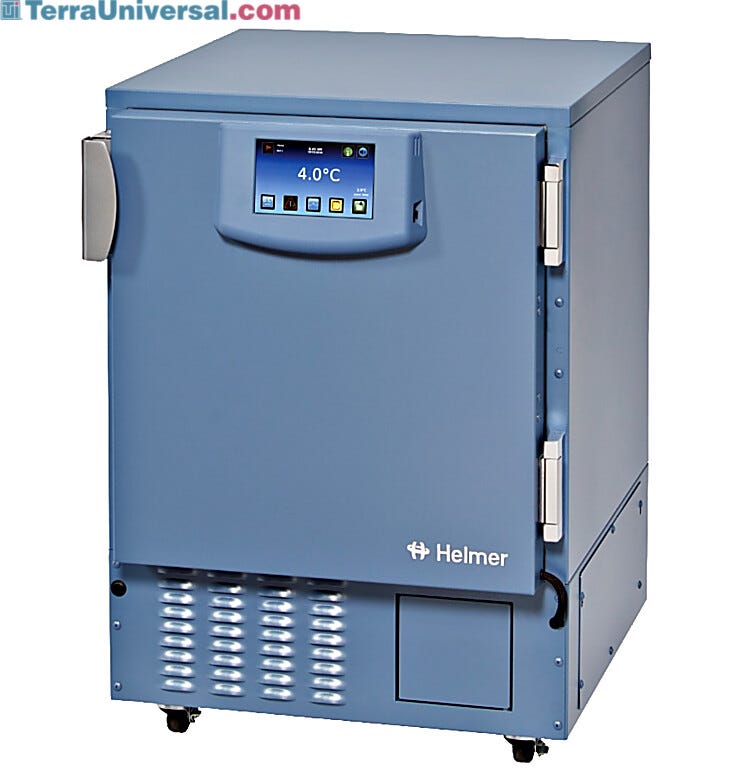 Energy-efficient iLR105-GX Lab ADA Undercounter Refrigerator by Helmer Scientific in 5.3 cu. ft. model with Advanced iC3 interface | 6707-17A displayed