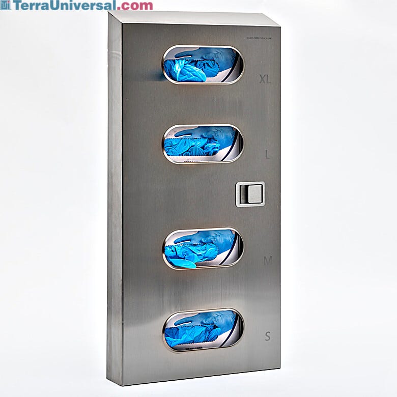 Four Compartment Hinged Front Cover Stainless Steel Glovebox | 4953-95 displayed
