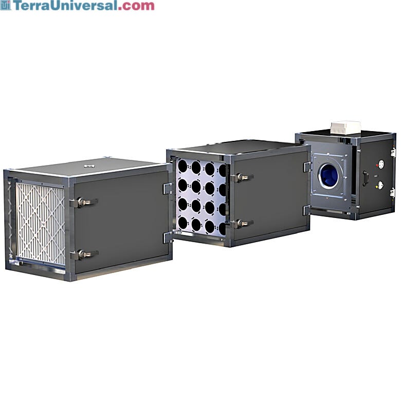 Available in 2,000 CFM and 4,000 CFM models, the horizontal air cleaner is engineered to tackle both particulate and molecular contaminants | 3333-PP-03 displayed