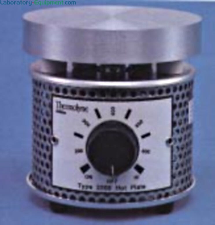 Aluminum-Top Micro Hot Plate from Thermo Fisher Scientific features infinitely adjustable temperature control from 38 to 220°C | 4000-77 displayed