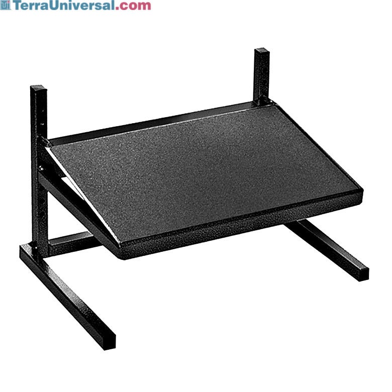 FS-1-06 Ergonomic adjustable footrest, black powder-coated frame, and 10