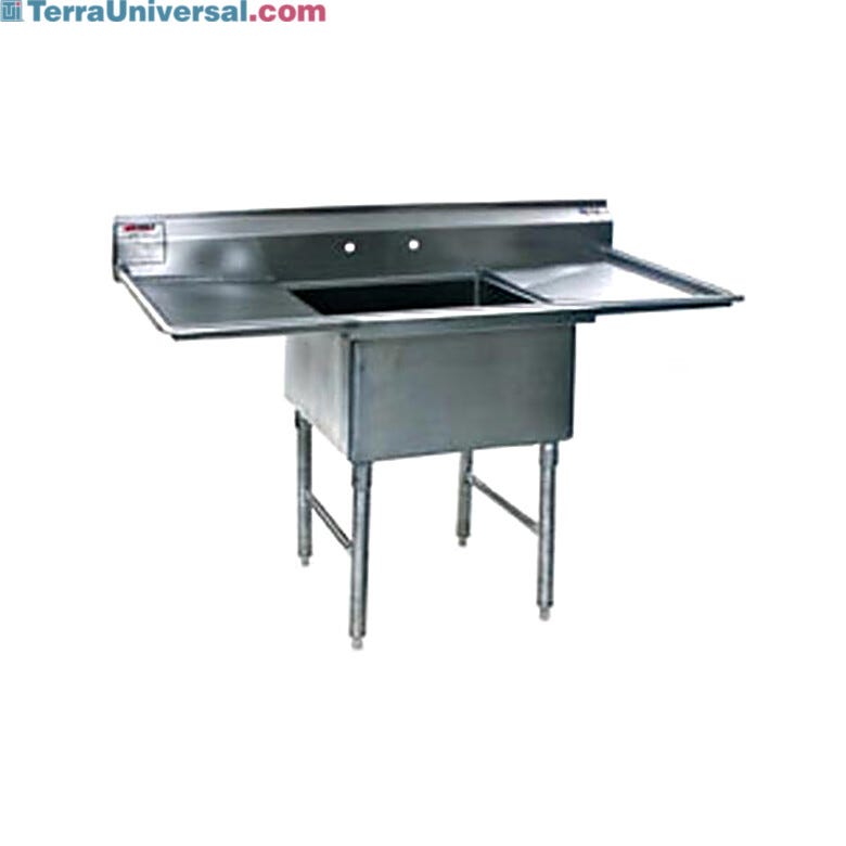 Single-Compartment Free-Standing Laboratory Sinks feature a large basin, dual drainboards and a 10