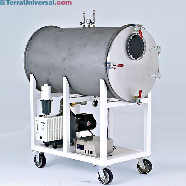 High-Capacity Vacuum Chamber includes piping, fittings and solenoid valve