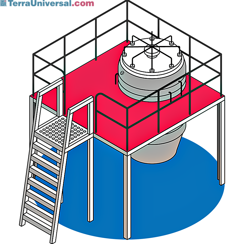 90° Stainless Steel Access Ladder for Process Equipment and Storage Vessels