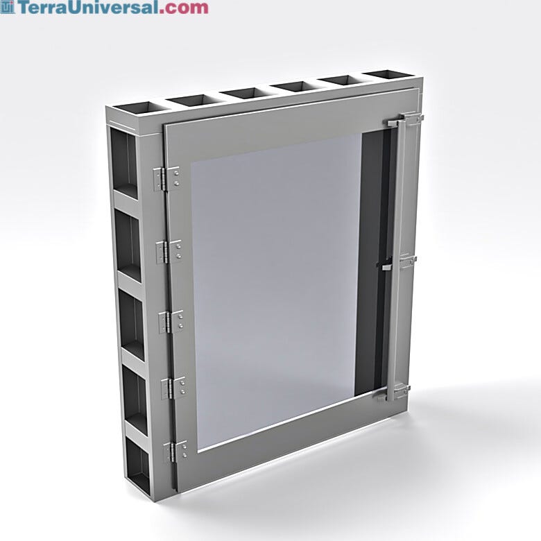 Engineered to UL leak-rated standards, this pass-through window maintains a secure seal that supports cleanroom pressure differentials  |  1704-03 displayed