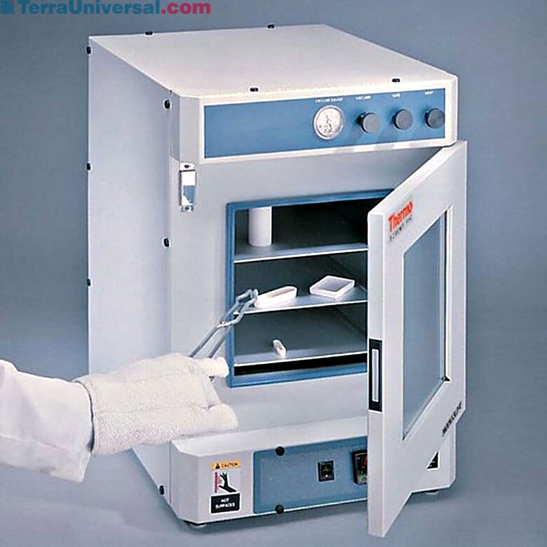 The Lindberg Blue vacuum oven provides an inert atmosphere for use in heating, drying, curing and outgassing sensitive or reactive samples   |  3703-49 displayed