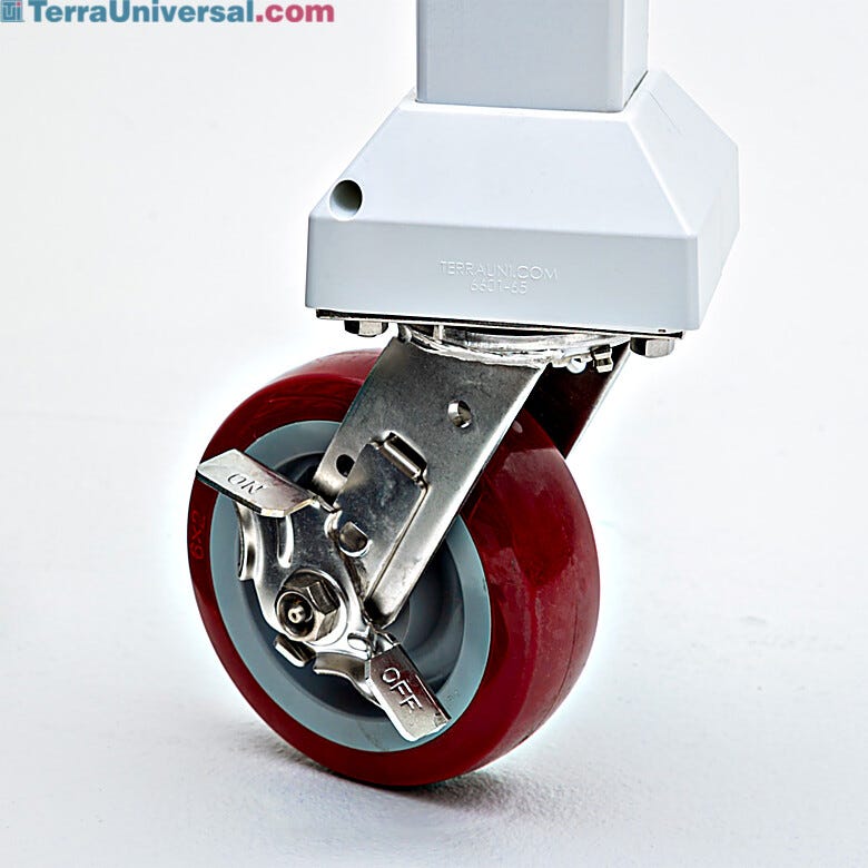 Stainless steel swivel casters feature 6