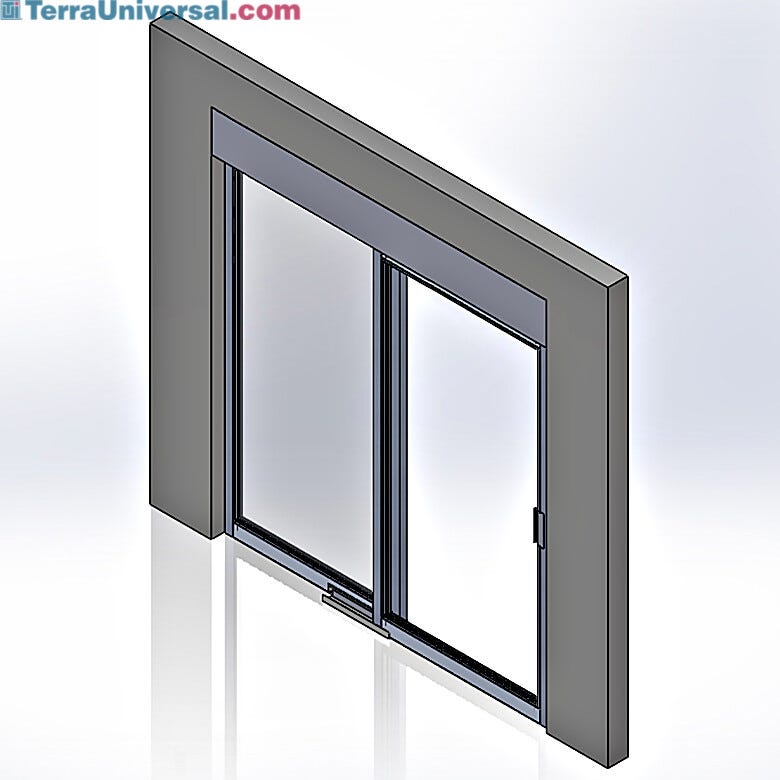 Cleanroom compliant manual sliding door, stainless steel frame, left-hand sliding  |  6603-51-LS displayed