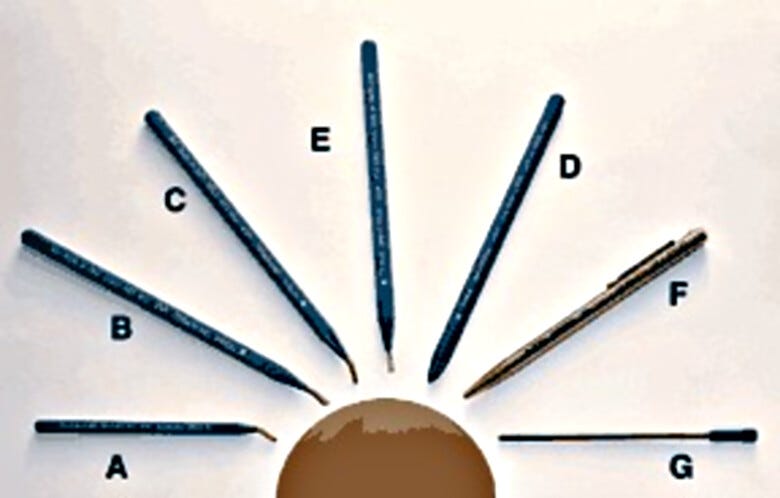 Polished manual diamond tips scribe fine lines on most metals, glass, & other materials  |  1015-04 displayed