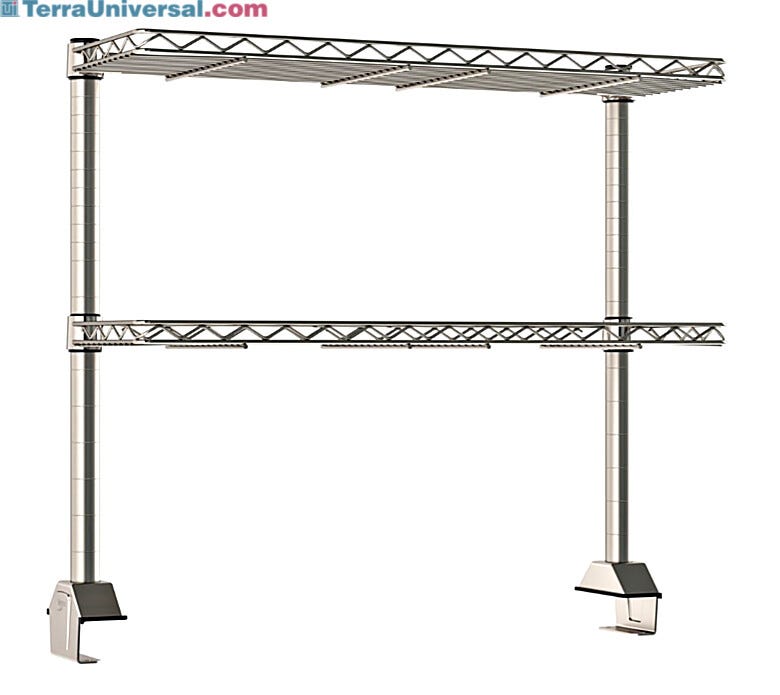 Engineered to optimize workspace efficiency and organization the 2 included shelves keep frequently used items within reach and off the work surface | 1542-40 displayed