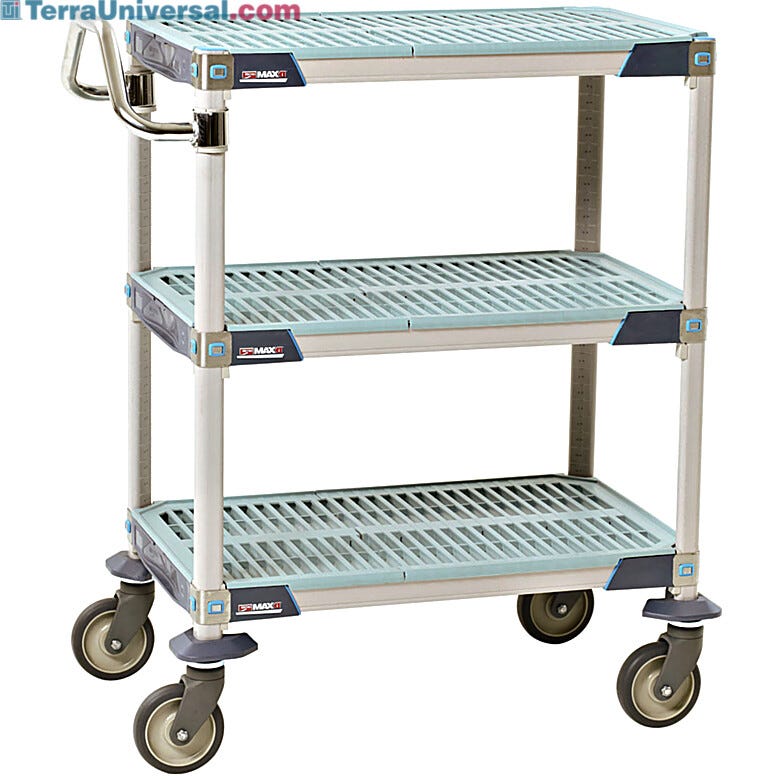3 shelf MetroMax i Utility Cart with a lifetime warranty   |  1403-06 displayed