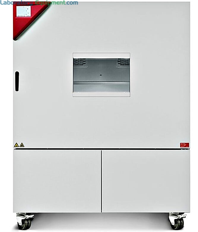 MK 720 Dynamic Climate Chamber by BINDER Worldwide with two 80 mm access ports and silicone plugs, 25.9. cu. ft. model for cyclical temperature tests  |  1410-21 displayed