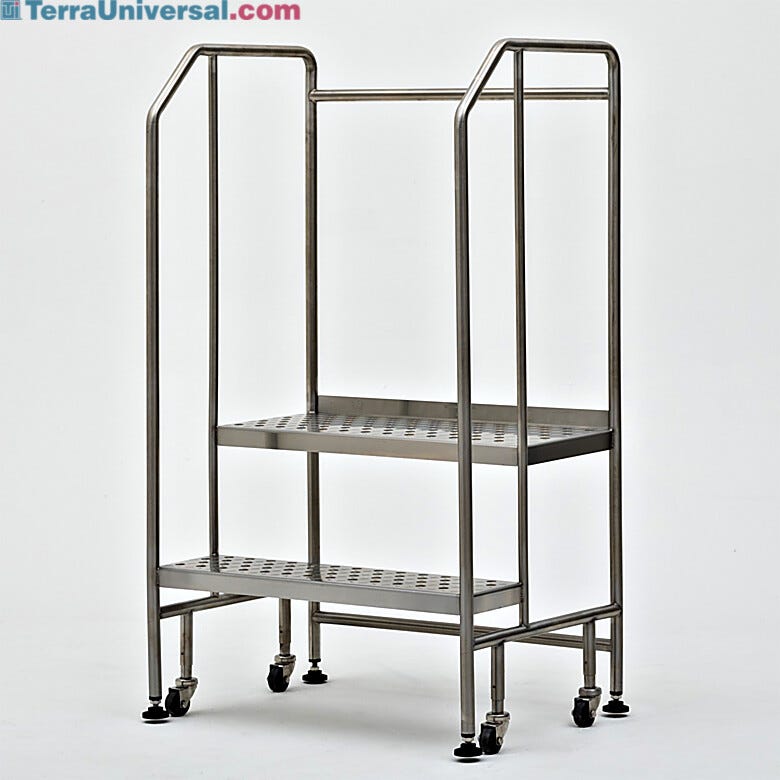 Stainless steel BioSafe® step ladders are ideal for hygenic environments | 2805-63B displayed