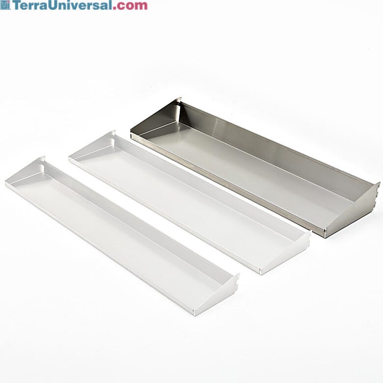 The large shelf used on the Mobile Storage Bin RAck to hold parts-dispensing bins  |  9611-75 displayed