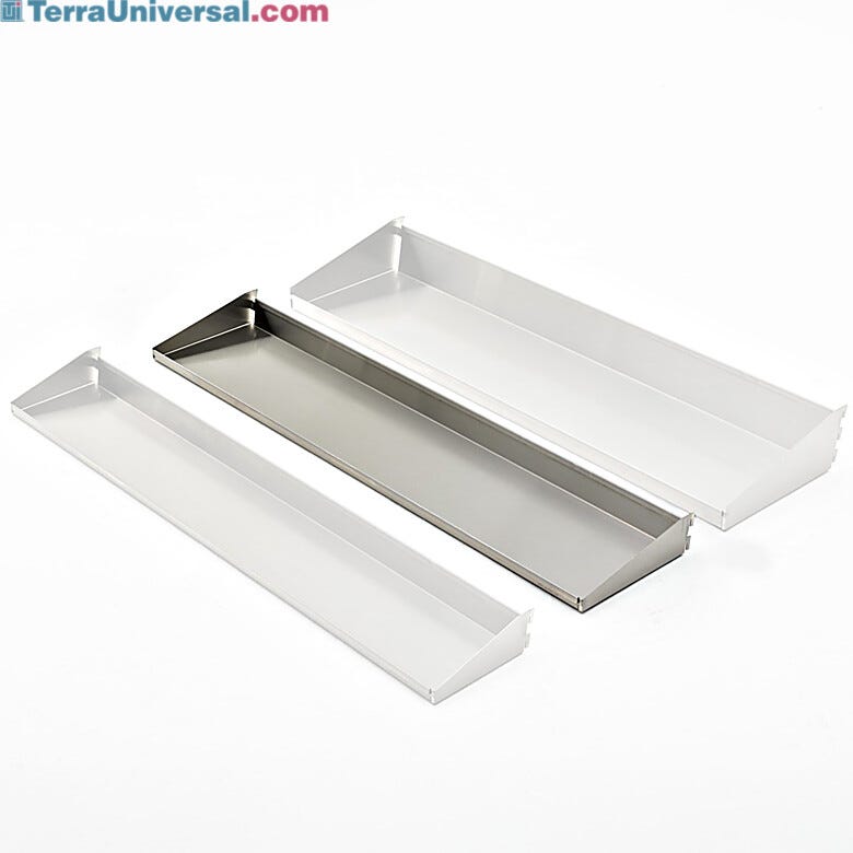 The medium-sized shelf used on the Mobile Storage Bin Rack to hold parts-dispensing bins  |  9611-77 displayed