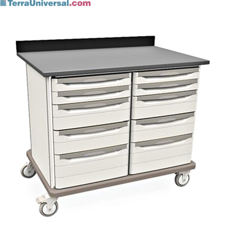 Starsys mobile work center with epoxy resin top and standard drawers  |  1311-36 displayed