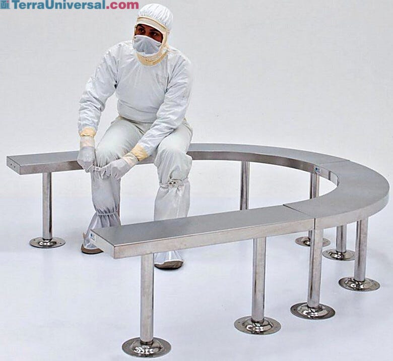 Solid Top Floor Mounted Modular Benches with Model | 9599-00-2 displayed