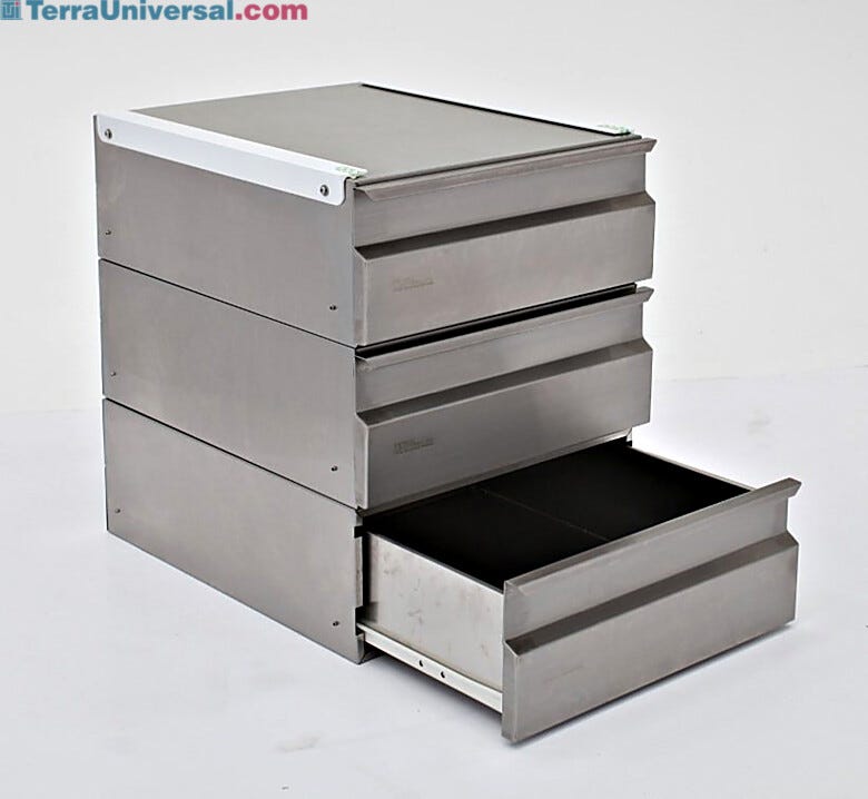 Modular Three Drawer Unit; Stainless Steel 6