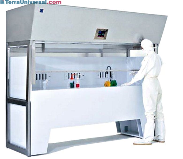 Standard Wet Bench, shown with optional Vertical Laminar Flow Hood  |  2000-16 displayed