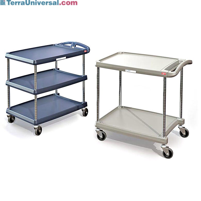 InterMetro two or three tier shelf utility cart with Microban protection | 1532-13A displayed