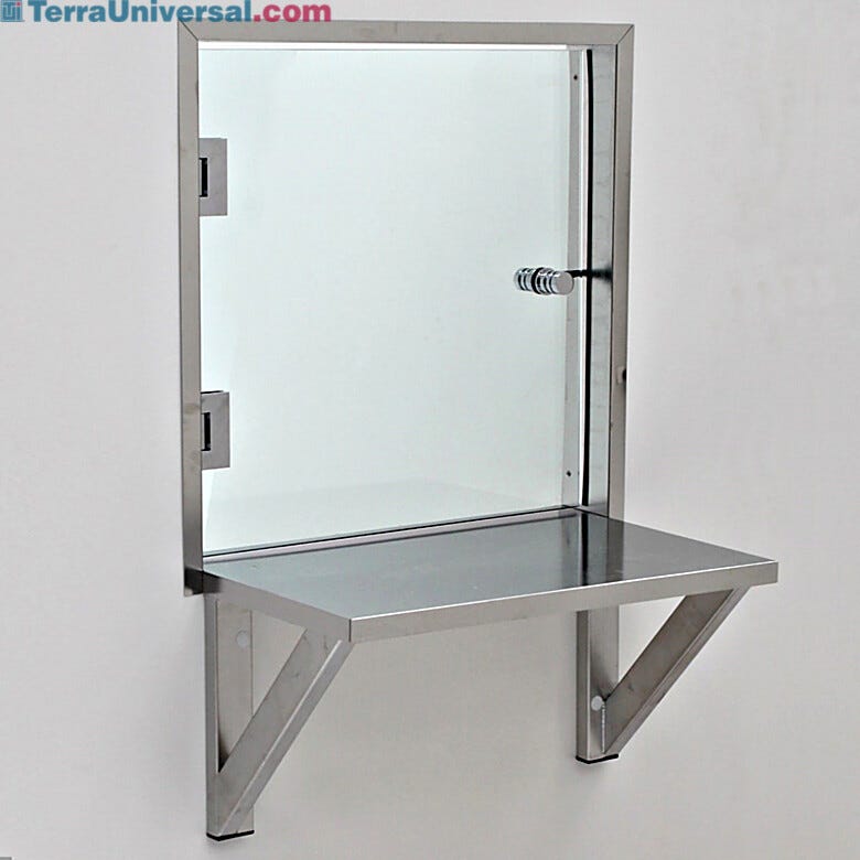 Quick, convenient through-wall transfer of materials in labs, pharmacies, medical offices and manufacturing facilities | 1702-71 displayed