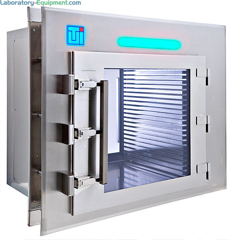 Retrofittable racks mounted in CleanMount style pass-throughs.  |  2639-66-2 displayed