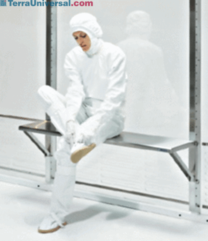 304 stainless steel benches and shelves provide the optimal cleanroom work, storage, or seating surface