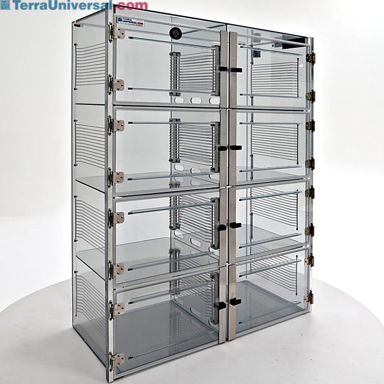 Terra's nitrogen desiccator cabinets surpass, by far, any manufacturer's design quality, contamination control and availability.