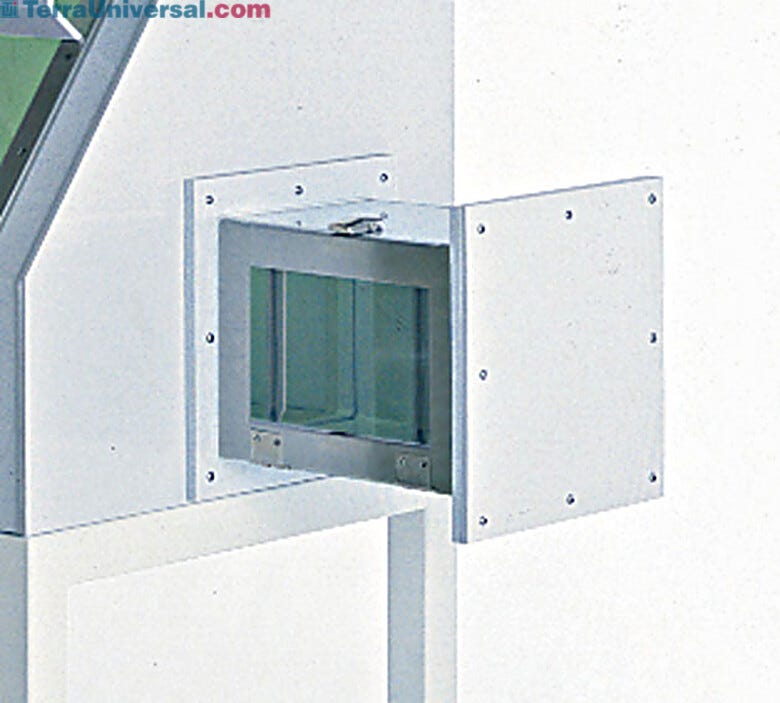 Universal air locks allow connection of multiple glove boxes in series (polypropylene model shown) | 1680-80B displayed