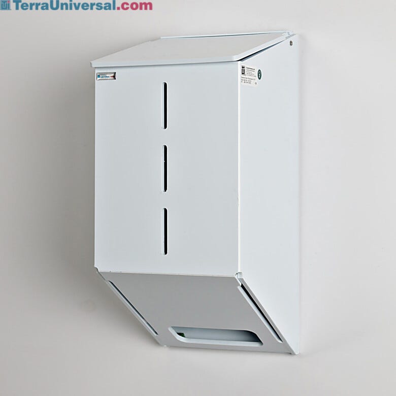 Polypropylene glove dispenser with 1 compartment, wall mount capability and no catch basin, 8