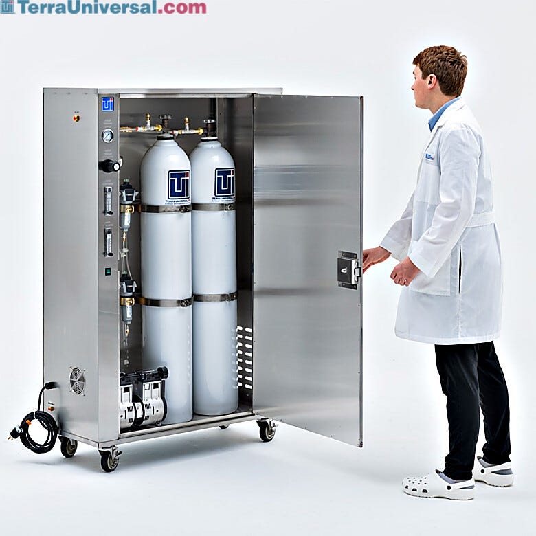 Portable N2 Generator's two gas cylinder capacity provides a reliable, on-demand solution, significantly reducing the need for costly tank exchanges  |  2700-40-P displayed
