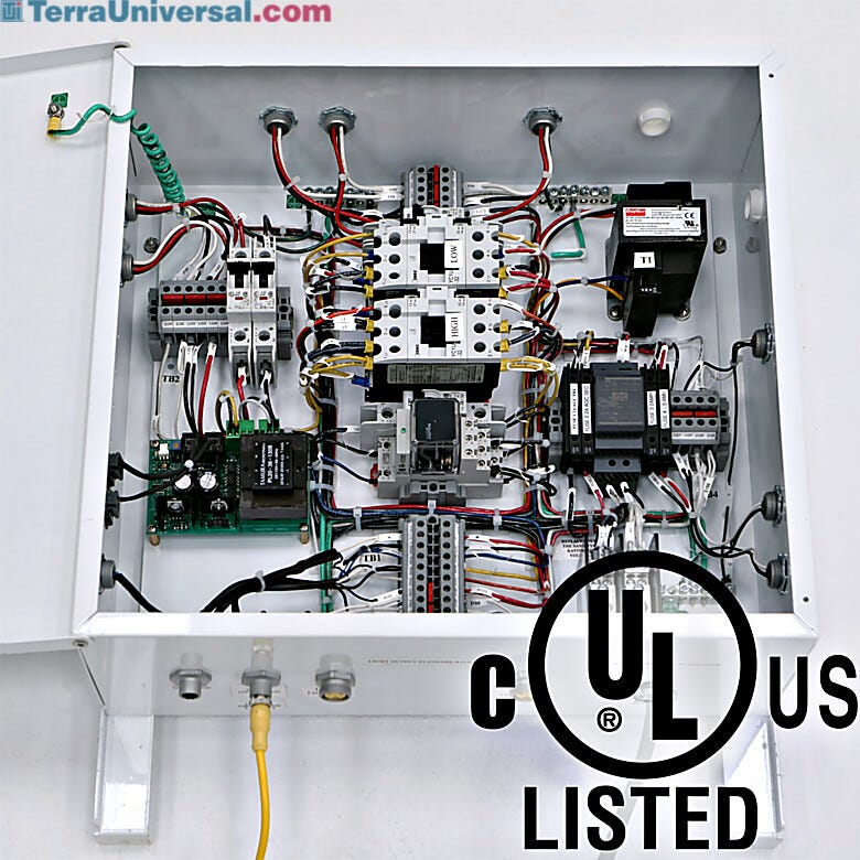 PDM's drastically simplify connection and expansion of FFU's and ceiling lights; the high-voltage system is UL-listed for the highest safety and quality  |  6600-29B-T displayed