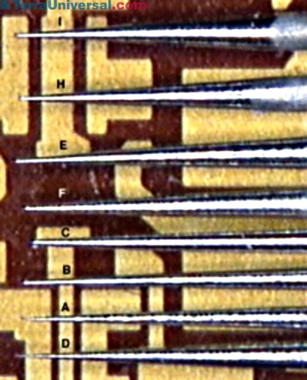 Probe Tips are produced by a unique electro-mechanical process, these tungsten probes feature parabolic tips to minimize breakage | 9111-01 displayed