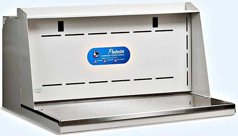 Shown: 2' Protector Downdraft Powder Station for forensics or other dusting applications  |  1538-46 displayed