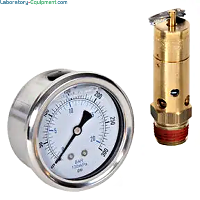 Atlas Copco PRV and Gauge Kit; pressure relief valve and pressure gauge for compressed air system safety and monitoring  |  6800-50 displayed