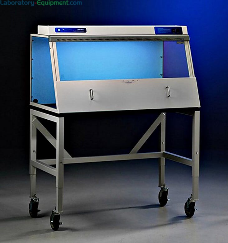 Shown: 4' Purifier Non-Ventilated PCR Enclosure with optional stand  |  1524-37 displayed
