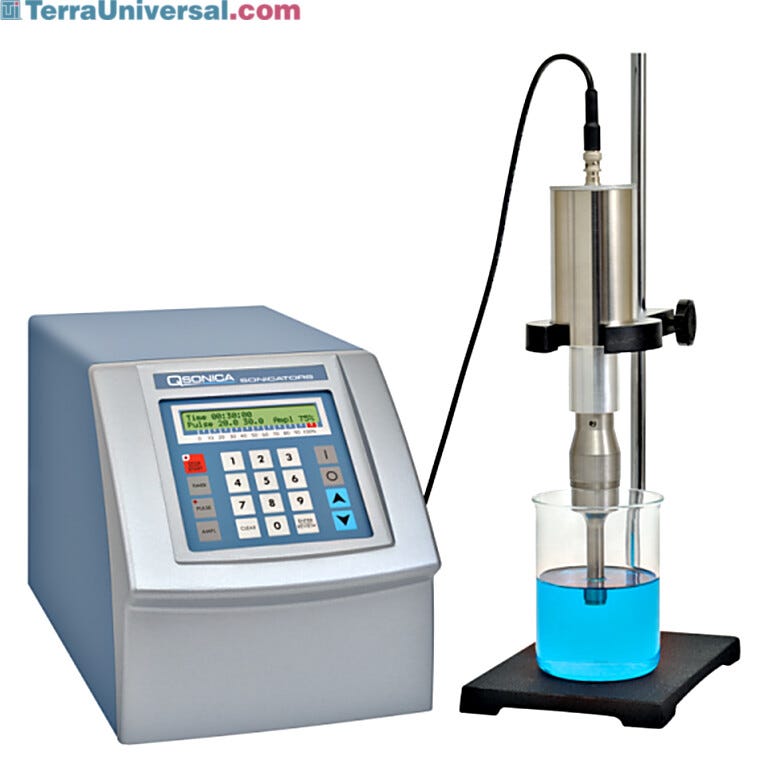 #Q500-110 powerful ultrasonic processor; stand sold separately  |  5323-35 displayed